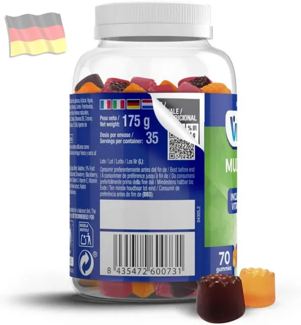 VITALDIN Multivitamin Adults Gummies – Nahrungsergänzungsmittel Für Erwachsene – 3