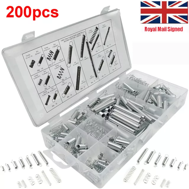 200pcs Coil Spring Small Metal Steel Expansion Compressed Springs Assorted Set