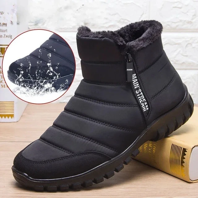 Bottes de neige imperméables coordonnantes pour hommes, chaussures d'hiver.