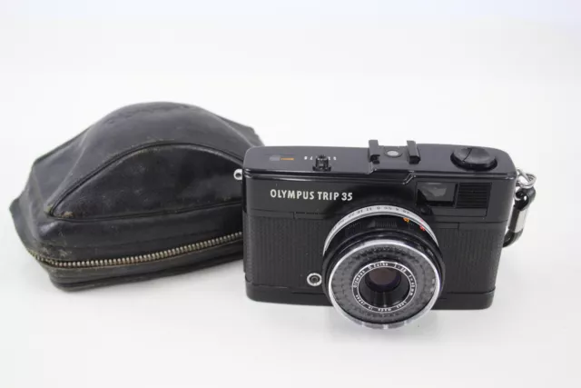 Olympus Trip 35 Film Camera Working w/ D. Zuiko 40mm F/2.8 Lens & Original Case