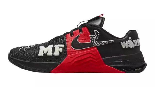 Nike Metcon 8 MF Mat Fraser Black Smoke Grey Red DO9387-001 sz 8 Men's Crossfit