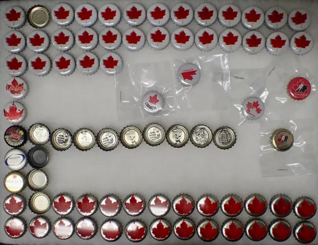 (78) Vintage Molson asstd. Maple Leaf Collectible Beer Bottle Caps Some Rare