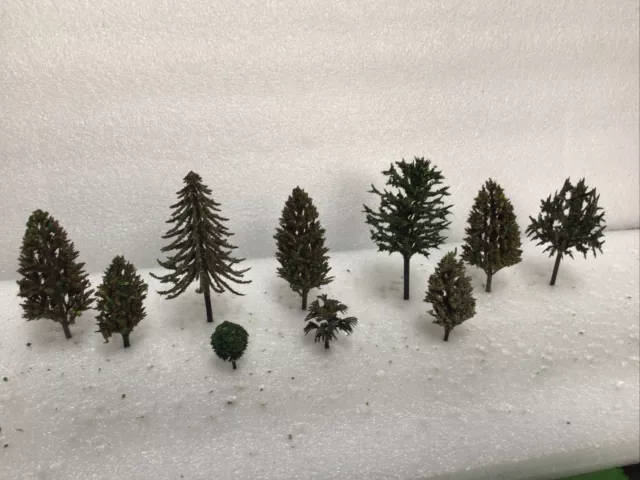 OO/HO Scale   Set Of 10 Trees , Forest Model Railway Mix Tree Types RAB12