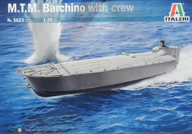 Wwi Italian Mtm Barchino Watercraft W/Crew Italeri 1:35 Plastic Model Boat Kit