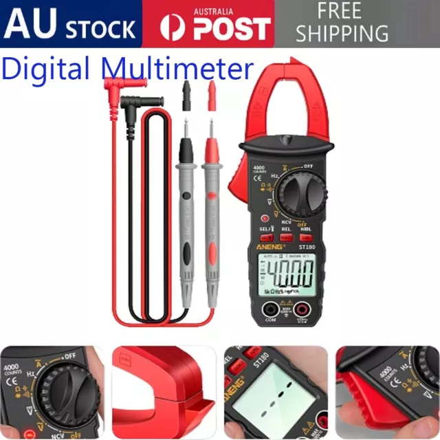 Digital AC DC Auto Clamp Meter Multimeter Amp Ohm Volt Voltage Tester Au