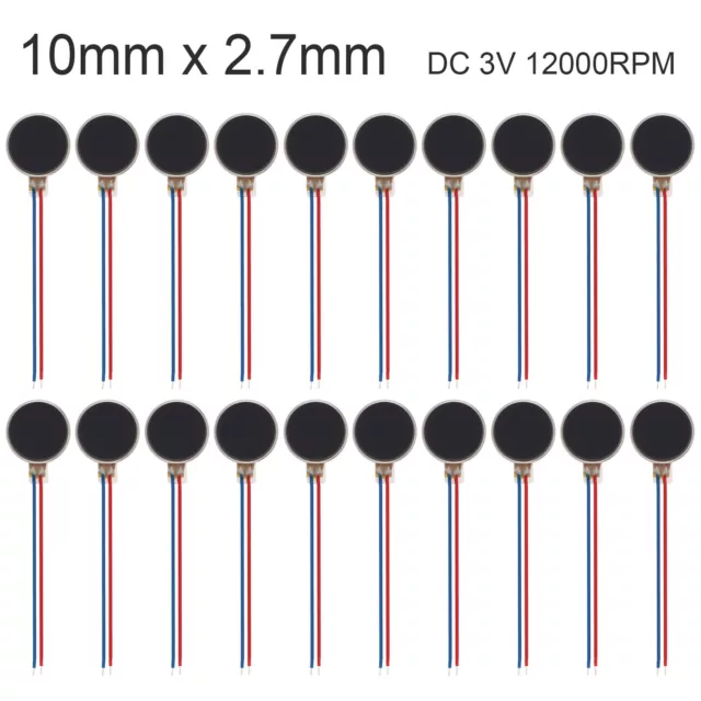 20pcs Mini Vibration Motor DC 3V 12000RPM Coin Button-Type Micro Vibration Motor