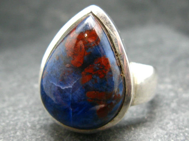Brownish Red Bustamite Silver 925 Ring from South Africa - Size 9