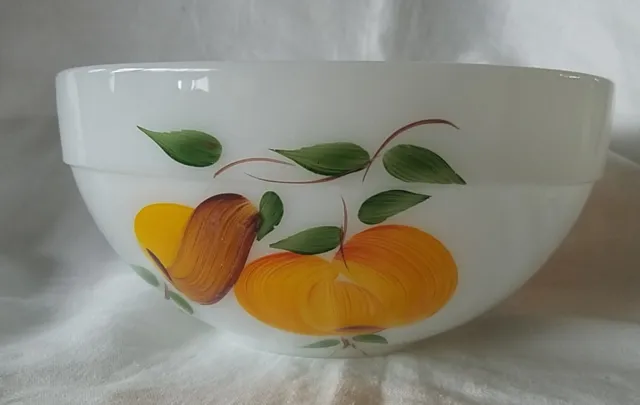 Anchor Hocking Fire King Gay Fad Assorted Fruit 8 3/4" Mixing Bowl Vintage