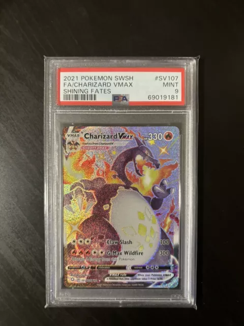 PSA9 Charizard VMAX Pokemon TCG Shining Fates Full Art Ultra Rare SV107/SV122