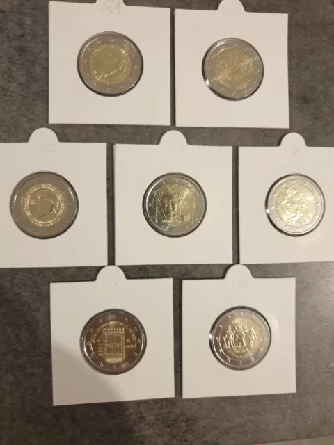 2 euro commémorative lot de 7 pièces UNC neuve italie Grèce espagne 2020 et 2019