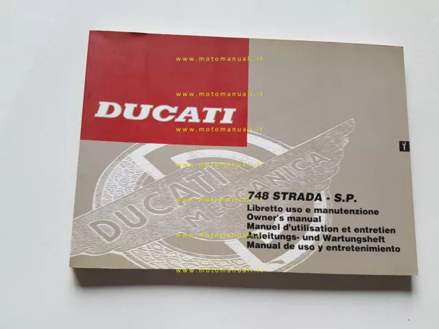 Ducati 748 Strada - SP 1995 manuale uso manutenzione libretto originale