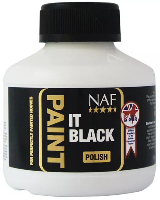 NAF Paint It Black Hoof Polish Shiny Quick Drying Hoof Oil Elegant Hooves 250ml