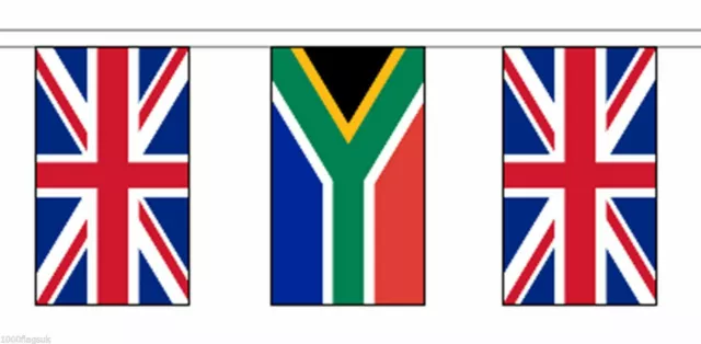 UK & Africa Friendship Flag Bunting - 5m With 14 Flags - Various Countries