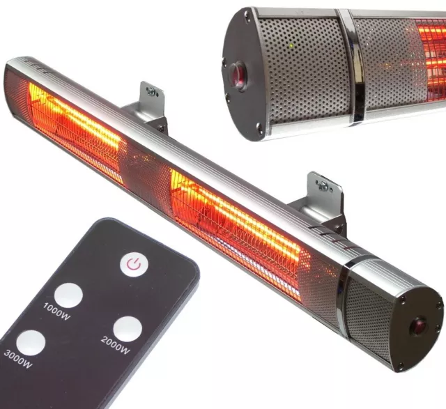 Heizstrahler 3000W Infrarotstrahler 56179 Wandstrahler Terrassenstrahler Funk