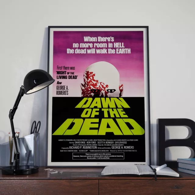 George Romeros Dawn Of The Dead Zombie Movie Film Poster Print Picture A3 A4