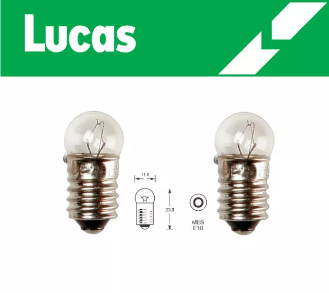 Lucas 12 V 2,2 W 987 MES G11 E10 Schraube in Glühbirne - Oldtimer Smiths Stärke x2