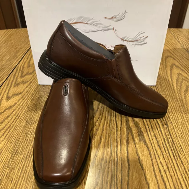 NEW CLARKS MENS 26127875 Unbrylan Lane Brown Leather Unstructured