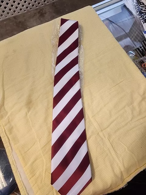 NWOT GIORGIO ARMANI Red/White Striped Tie 100% Silk Made In Italy $15. ...