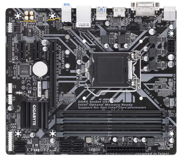 GIGABYTE Z370M DS3H Motherboard Intel Z370 M-ATX LGA1151 DDR4 M.2 Core DVI HDMI