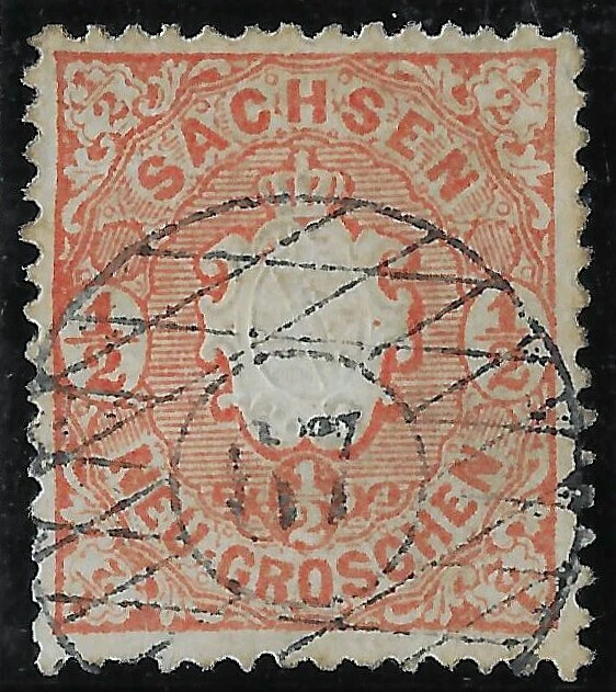 Sachsen Nummernstempel ~ N67 Kahla ~ MiNr. 15 ~ 1/2 Ngr.