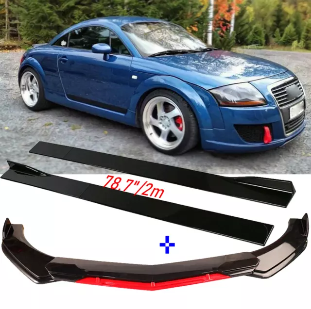 Spoilerschwert Frontspoiler Frontlippe Lippe 2m Seitenschweller für Audi TT 8N