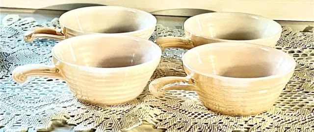 Vintage Fire King Anchor Hocking Peach Lustre Soup/Chili Bowl Ovenware Set of 4