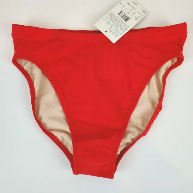 Profile Red High Cut Super High Waist Swim Bottom US Size 6 NWT