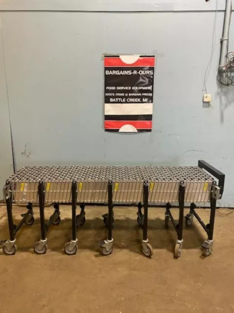 "ULINE BEST DIVERSIFIED" INDUSTRIAL FLEXIBLE 24"x 72"-298"L SKATE WHEEL CONVEYOR