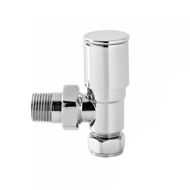 Angled Manual Radiator Valves 15mm x 1/2" Chrome Heated Towel Rail Valve One PC