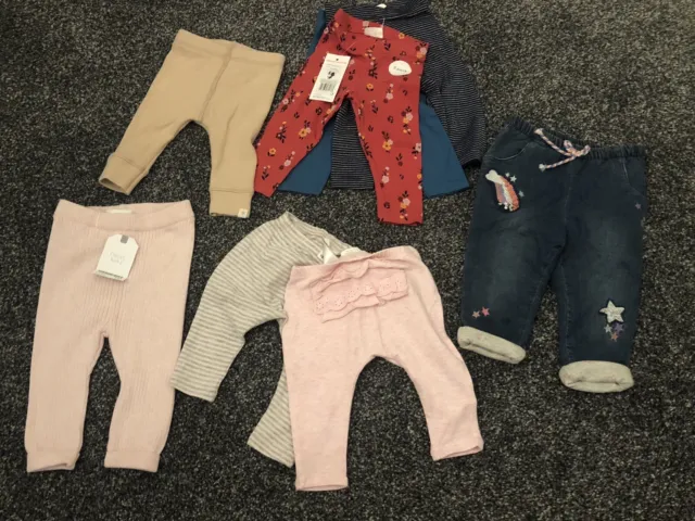Baby Girl Leggings/Trouser Bundle 1-3, 3-6 Months All New Except One