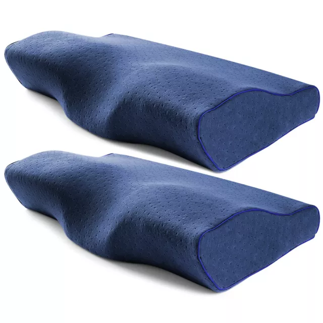 2Pack Memory Foam Contour Cervical Sleep Pillow Orthopedic Neck Shoulder Support