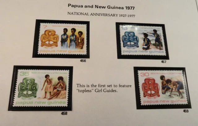 Girl Scouts - Girl Guides Stamp Lot: 4 PAPUA & NEW GUINEA; 4 ST. VINCENT - 1977 2