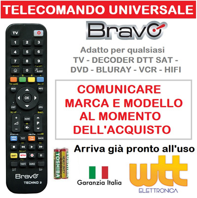Akai TELECOMANDO MULTIMARCA CLICCA SULLA TUA MARCA E LO RICEVERAI GIA PRONTO ALL'USO 
