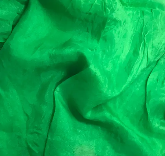 Hand Dyed Bright Kelly Green China Silk HABOTAI Fabric