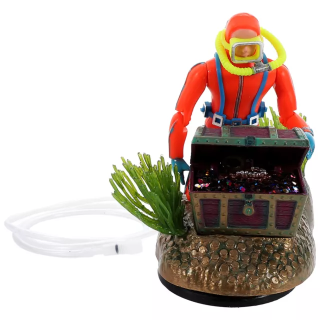 Figurines D'aquarium Fish Tank Treasure Chasse Grenouille Ornement Pneumatique