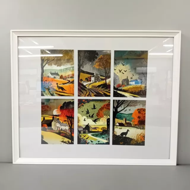 Don Parker Art Print Compilation Framed 42x52cm 6 Prints Birds Fox Orange -CP