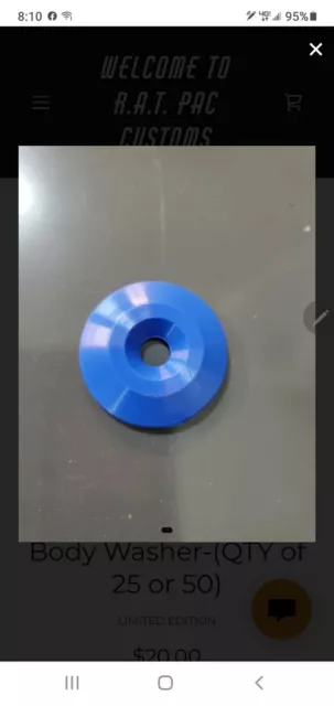 RACING BODY BOLT WASHER 1-1/4" OD Blue SET OF 25