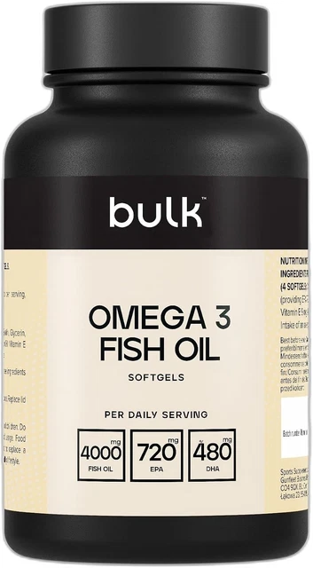OMEGA 3 FISH Oil Softgels 1000 mg - 90 Count for Heart & Brain Health £ ...