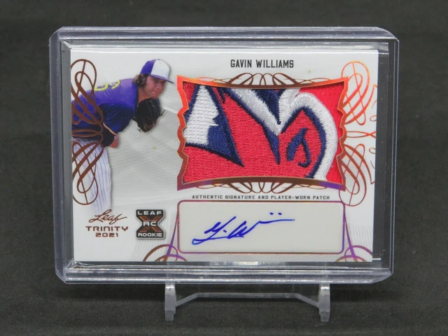 2021 Leaf Trinity Gavin Williams Chief Wahoo Rc Patch Auto Cleveland Indians Js2