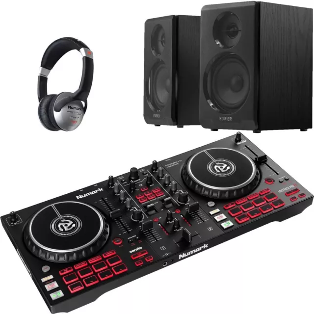Numark Mixtrack Pro FX with R33BT speakers and HF125 Headphones
