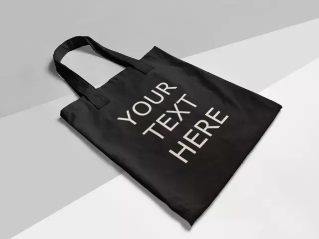 Custom Tote Bag Add Your Text Personalized Custom Printed Gift Shopping Reusable