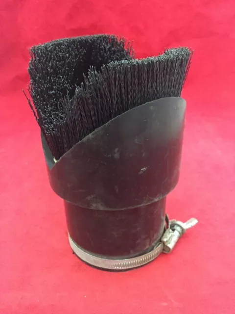 Industrial Vacuum Hose Attachment Brush "V" Type 6.25" Height 3" ID w/Clamp