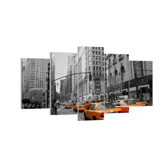 Wandbilder 160x85cm 5 tlg Leinwandbild Amerika New York City Stra�e XXL Bilder