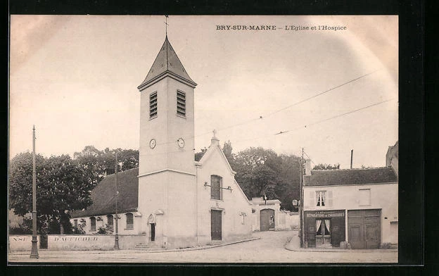 CPA Bry-sur-Marne, L´Eglise et l´Hospice