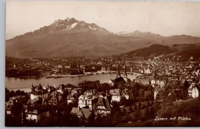 Postcard Switzerland Luzern Mit Pilatus City View UNP