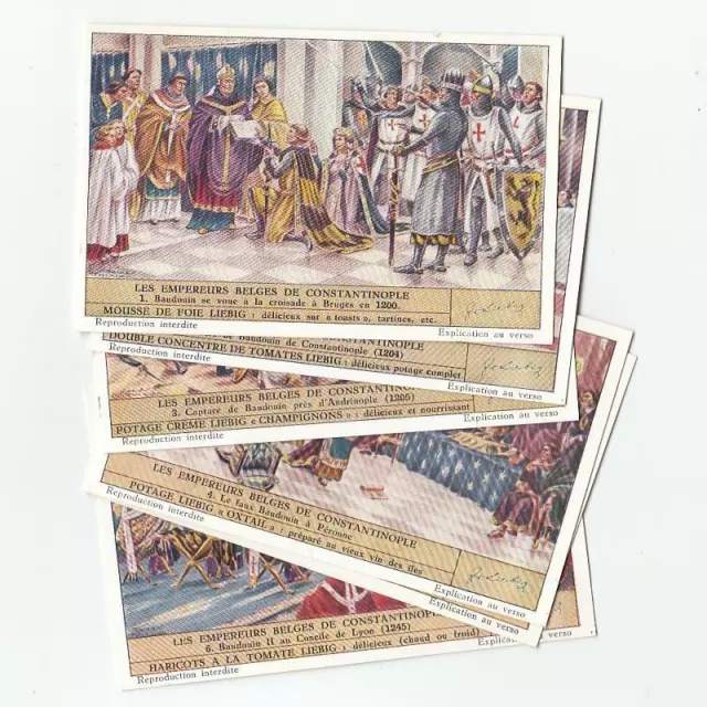 Belgian emperors of Constantinople - 6 Liebig trade cards - san1539bel iss 1952