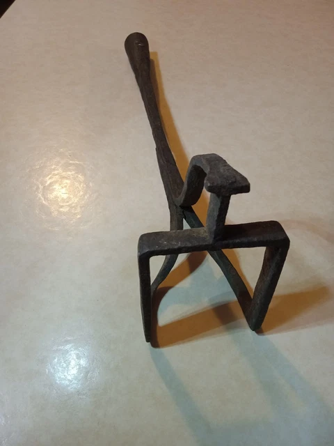 Antique 1800's Branding Iron Cowboy Primitive Blacksmith Hammered Hand Forged