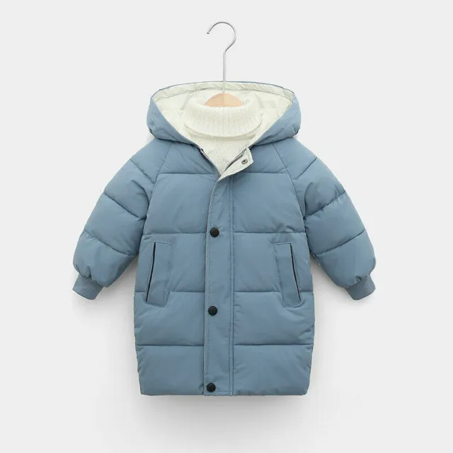 Padded Down Winter Long Jacket Hooded Parka Toddler Kid Girl Boy Outerwear Coat 11