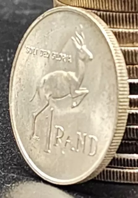 1967 South Africa 1 Rand Silver Coin - KM# 72.1 -  UNC - # 28496 3