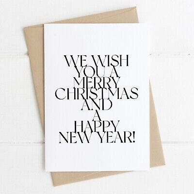 We Wish You A Merry Christmas Card Festive Happy New Year A6 Blank Xmas Cards